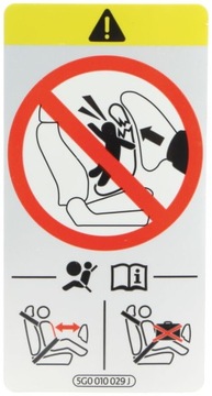 NAKLEJKA INFORMACYJNA AIRBAG FOTELIK DZIECIĘCY