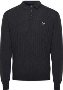 Sweter czarny polo Threadbare M