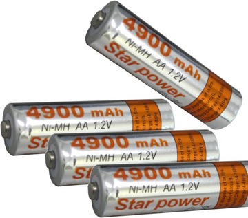 4шт х БАТАРЕИ АККУМУЛЯТОРЫ AA БОЛЬШИЕ 4900 мАч R6