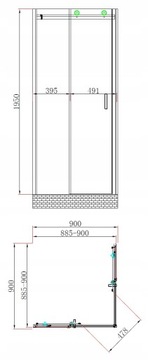 Kabina prysznicowa 90x90 brodzik slim czarny stone