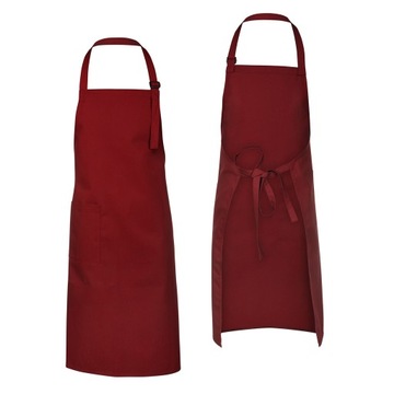 Zapaska kucharska fartuch bordowa dł. 90cm 240g/m2