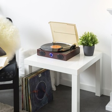 Проигрыватель проигрывателя Fenton RP105 с динамиками, коричневый винил