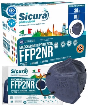 FFP2 Maseczka Ochronna CE Sicura Protection - 1 sztuka Granatowa
