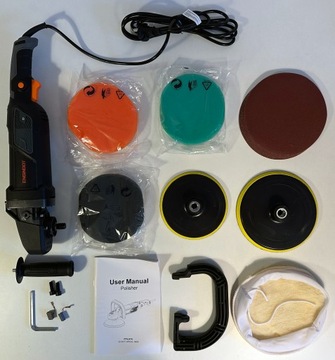 Профессиональная АВТОПОЛИРОВКА С РЕГУЛИРУЕМОЙ СКОРОСТЬЮ, ЖК-дисплеем + 20 АКСЕССУАРОВ