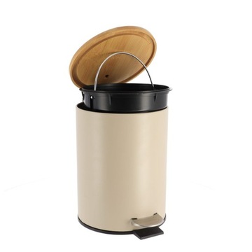 БАК ДЛЯ МУСОРА В ВАННОЙ КОМНАТЕ СЕРЫЙ БАМБУК, 2,5 Л ПЕДАЛЬ