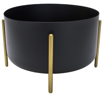 DONICZKA OSŁONKA METALOWA STOJAK NA KWIATY CZARNY