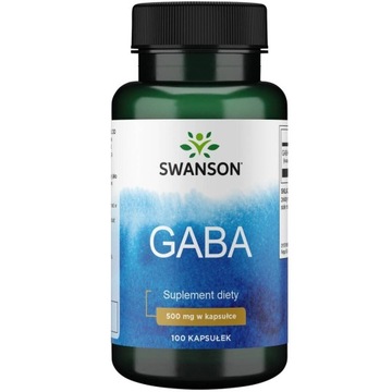 SWANSON GABA 500mg 100 kapsułek Kwas Gamma Aminomasłowy