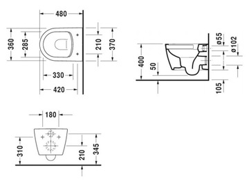 Подвесной унитаз Duravit Me By Starck