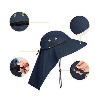 панама с УФ-защитой для рыбалки с шарфом для защиты шеи, унисекс