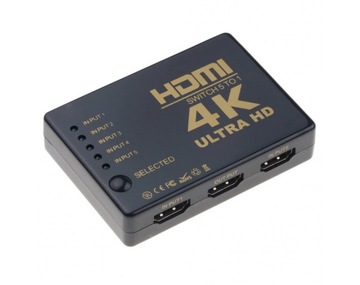 Переключатель HDMI 3D 4K Ultra HD 5-вход 25м + пульт ДУ