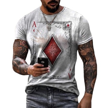 MĘSKA KOSZULKA POKER AS KARO KARCIARZ T-SHIRT L