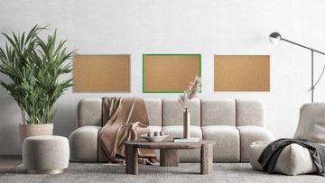 Доска деревянная белая пробковая 90х60 + булавки