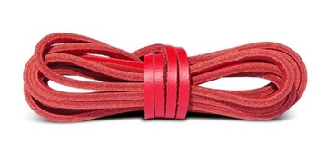 Sznurowadła sznurówki skórzane do butów o długości 120 cm czerwony