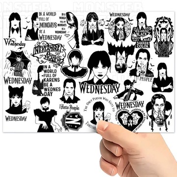 TATUAŻE ZMYWALNE WODNE DLA DZIECI DZIECIĘCE WEDNESDAY WZORY SUPER JAKOŚĆ