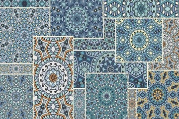 Mata na podest ozdobna Mandala patchwork 140x210