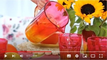 SZKLANY DZBANEK Na Wodę Napoje 1230ml Pomarańczowy Różowy Ombre GRUBE SZKŁO