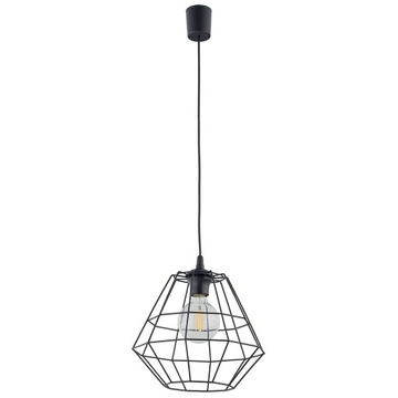Lampa wisząca DIAMOND NEW czarna druciana industrialna loft D30 1P