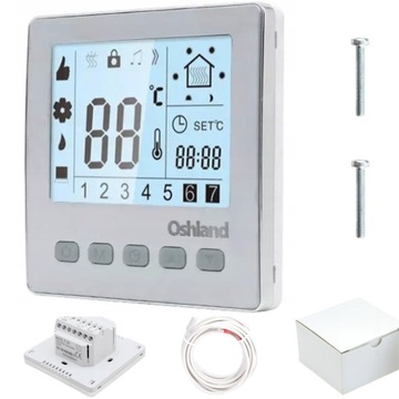TERMOSTAT POKOJOWY DO OGRZEWANIA PODŁOGOWEGO MATY GRZEWCZE LCD 16A OSHLAND