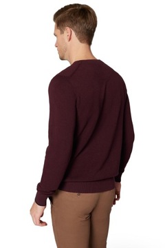 Sweter Męski Bordowy Bawełniany Clive Lancerto XL