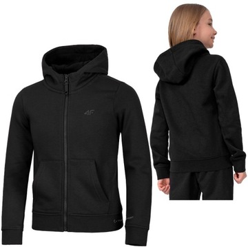 4F DZIEWCZĘCA BLUZA Z KAPTUREM ROZPINANA / 164