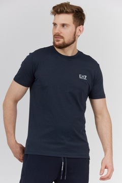 EA7 EMPORIO ARMANI - Granatowy t-shirt męski r S