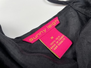 Блуза женская, топ на тонких бретелях, черная, 100% шелк, SUNNY LEIGH, размер M