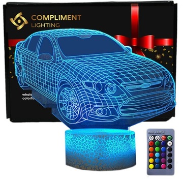 Lampka 3D nocna led usb Samochód Auto Car