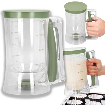 DOZOWNIK DO CIASTA PANCAKES NALEŚNIKI NALEŚNIKÓW MIARKA POJEMNIK 900ML
