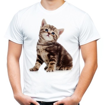 Koszulka z kotem na prezent walentynki kot kotkiem t-shirt dla chłopaka XXL