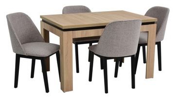 4 solidne krzesła TAPICEROWANE stół sonoma rozkładany 80x120/160 do SALONU