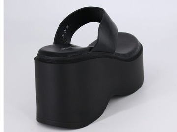 Шлепанцы, ВЫСОКАЯ ПЛАТФОРМА, ЧЕРНАЯ ЖЕНСКАЯ ЛЕТНЯЯ ОБУВЬ 39