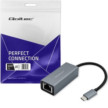 Кабель-переходник Ethernet Qoltec USB-C — RJ45
