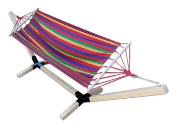 Hamak+Stelaż pomarańcz i czerwień 300 kg 330 x 150 Polski Producent Solidny