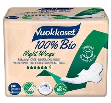 Vuokkoset podpaski na noc ze skrzydełkami 9szt ECO