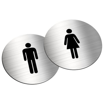 Tabliczki okrągłe WC toaleta komplet 10x10cm