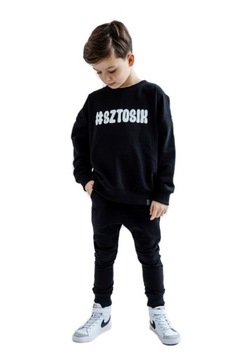 Czarny dres #sztosik spodnie bluza All For Kids 152 158