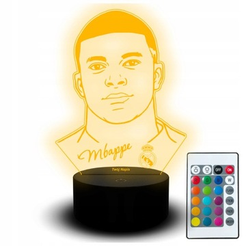 Lampka Nocna Led na Biurko Mbappe Piłkarz Real Madryt Francja Piłka Nożna
