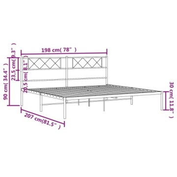 Рама без регулировки VidaXL 60x200