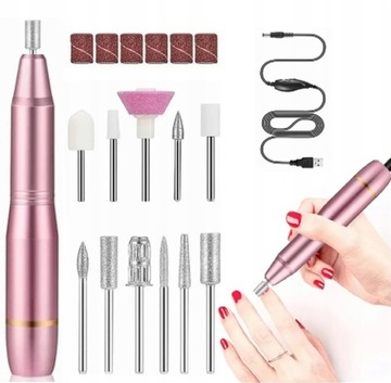 FREZARKA DO PAZNOKCI MANICURE PROFESJONALNA ZESTAW