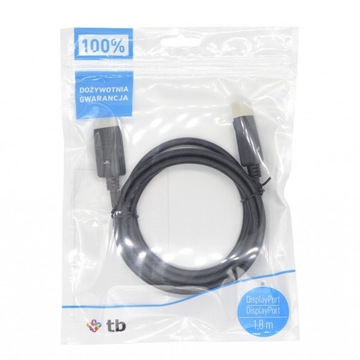 КАБЕЛЬ TB DISPLAYPORT длиной 1,8 м КАЧЕСТВО DISPLAY PORT