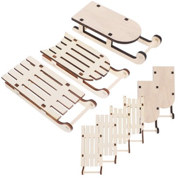 9 шт. МИНИАТЮРНЫЕ ДЕРЕВЯННЫЕ УКРАШЕНИЯ САНЕЙ