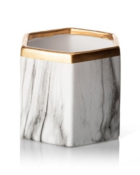 Geometryczna osłonka biała doniczka na kwiaty 12cm