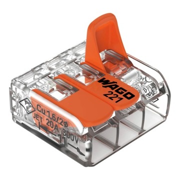 WAGO 221-413 Szybkozłączka 3x0,2-4mm2 kostka 1 szt.