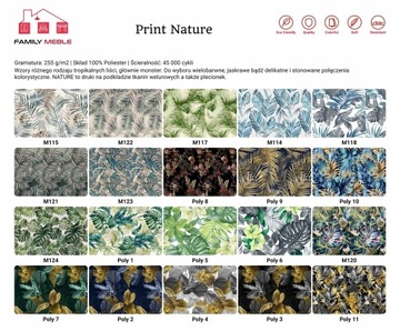 Комплект мебели для гостиной Ari Print, диван, кресла, пуфы Family Furniture mobile