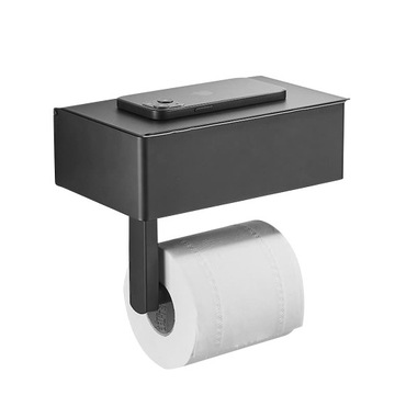Держатель для туалетной бумаги С ПОЛКОЙ ДЛЯ ТЕЛЕФОНА И ХРАНЕНИЕМ металлический унитаз 3в1