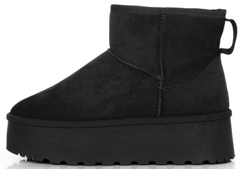 7839 ЧЕРНЫЕ СНЕЖНЫЕ БОТИНКИ НА ПЛАТФОРМЕ С УТЕПЛЕНИЕМ, СЛИПОНЫ 41