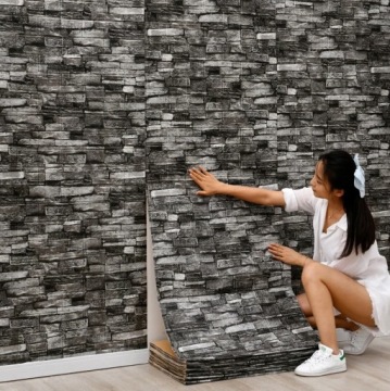 3D САМОКЛЕЯЩИЕСЯ СТЕНОВЫЕ ПАНЕЛИ КИРПИЧНЫЕ ОБОИ #1
