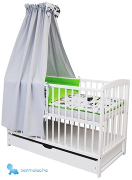 Детская кроватка Анджей белая 120х60, матрас кокос-гречка, стандарт ЕС