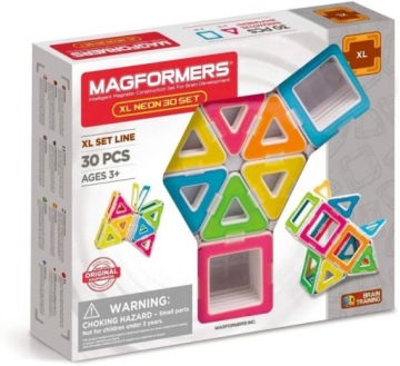 MAGFORMERS Klocki Magnetyczny XL Neon 30 EL 706006