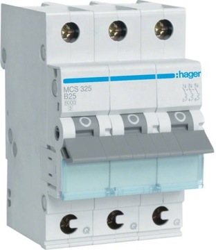 HAGER WYŁĄCZNIK NADPRĄD MCB 3P C 25A QuickConnect